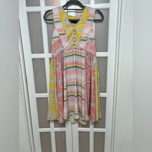 ISLE by Melin Koyun Medium Patchwork Dress Boho Cottagecore Artsy